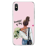 Girl Boss Black Brown Hair Queen High heels Case For iPhone 11