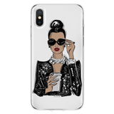 Girl Boss Black Brown Hair Queen High heels Case For iPhone 11