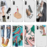 Girl Boss Black Brown Hair Queen High heels Case For iPhone 11