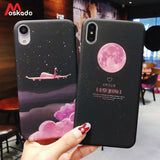 Moskado Aircraft Moon Phone Case For iphone 11 7 8 6s Plus X